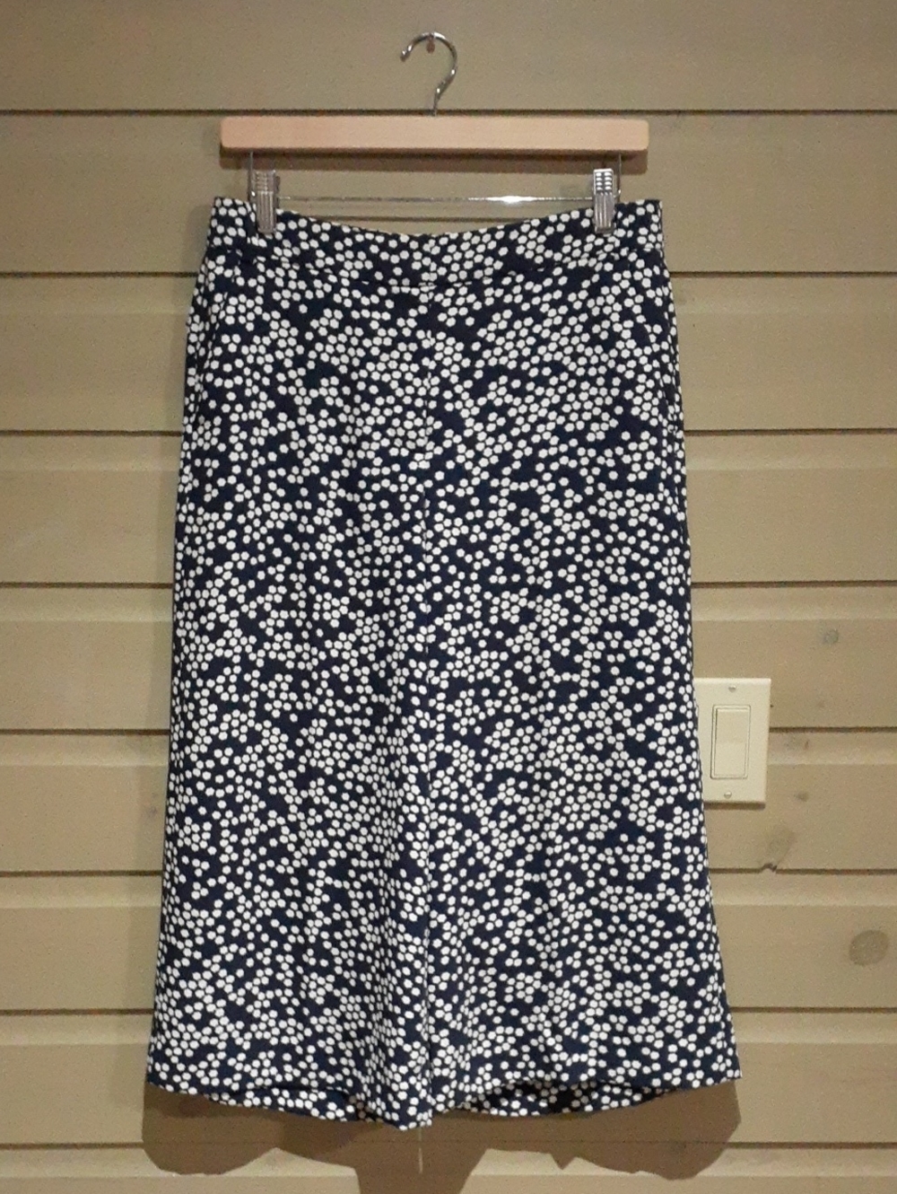 Boden Women's Nancy Culottes Wide Leg Capri's Blue White Size 6P